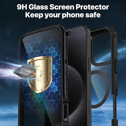 CENHUFO Magnetic Privacy for iPhone 16 Pro Max Case [Compatible with Magsafe] Full Body Phone Case Built-in 9H Tempered Glass Privacy Screen Protector Camera Lens Protector, Shockproof Cover -Black thumbnail 6