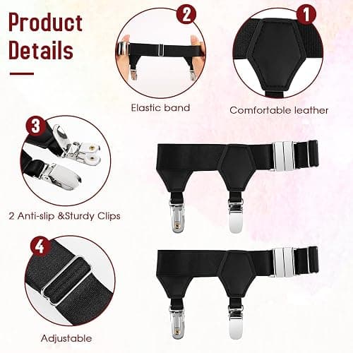 Mens Sock Garters Mens Sock Suspenders Adjustable Non-Slip Sock Strap Suspenders for Stockings thumbnail 5