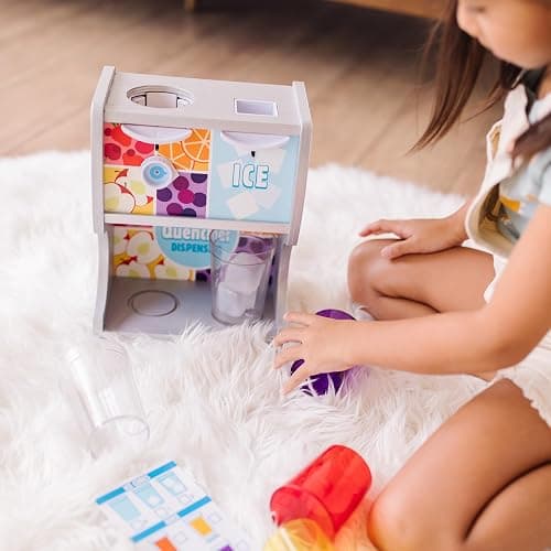 Melissa & Doug Thirst Quencher Wooden Drink Dispenser with Juice Inserts, Ice Cubes & Play Kitchen Accessories, Preschool Learning Toys for Girls & Boys 3+ - FSC Certified thumbnail 8
