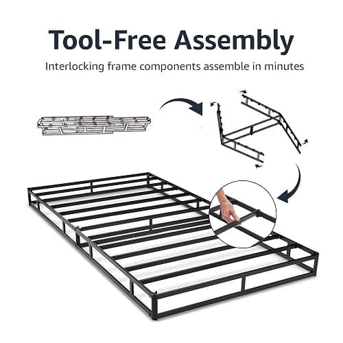Amazon Basics Smart Box Spring Bed Base, 7-Inch Height Mattress Foundation, Tool-Free Easy Assembly, Queen, 79"L x 59.5"W x 7"H, White thumbnail 4