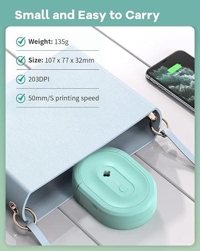 NDYIN N12 Label Maker Machine with 1 Tape Bluetooth Label Printer, Green | Portable Mini Thermal Sticker Printer with Multiple Templates, Labeling Machine for Home/Kitchen/School/Office Organization thumbnail 6