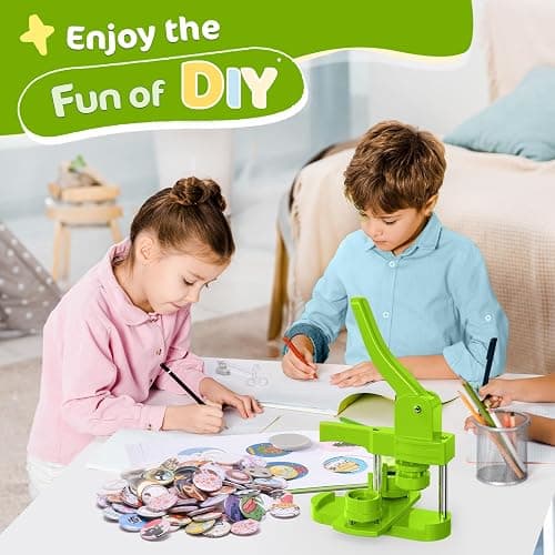 Aiment 32mm Button Maker Kit – 1.25 Inch Button Maker Pin Badge Press Machine with 100PCS Supply Parts & Circle Cutter & Cutting Mat, Perfect for DIY Crafts & Birthday Gifts thumbnail 2