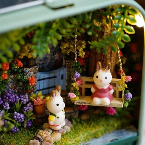 MAGQOO 3D Wooden Dollhouse Miniature DIY Doll House Kit with Furniture,1:100 DIY Box Theater Kit (Countryside Notes) thumbnail 2