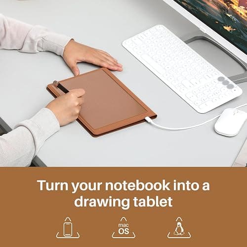 HUION Note 2-in-1 Smart Writing Digital Notebook Drawing Tablet, Bluetooth Wireless Paper Tablet Electronic Writing Pad for Note-Taking, Digital Art & Meeting, Refillable A5 Notepad, 9.5x7inch thumbnail 6