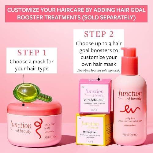 FUNCTION OF BEAUTY Hair Mask for Curly Hair, 6.5 oz Each (2-Pack) - Deep Conditioning Formula With Coconut Oil and Shea Butter for Smooth, Hydrated, Healthier Looking Curls thumbnail 5