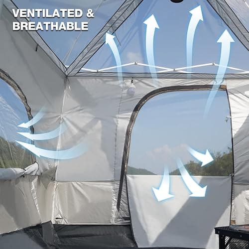 REDCAMP Canopy Camping Tent for Pop Up Canopy Tent, Inner Tent Converts Straight Leg 10'x10' or 10'x20' Canopy into Camping Tent, Fits 4-6 Person(Frame/Shelter NOT Included) thumbnail 4