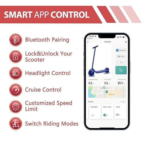 MAXSHOT Electric Scooter for Adults, 8.5/10/14" Tires, 19/22Mph, 350W/500W Motor, 21-28 Miles Range, Folding E-Scooter with Dual Suspension,APP Control thumbnail 9