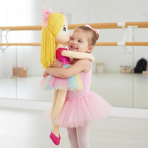 June Garden 30" XL Ballerina Princess Polina - Stuffed Plush Life Size Soft Doll - Pink Outfit - Gift for Toddlers and Little Girls thumbnail 2