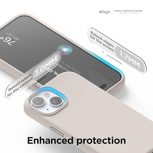 elago Compatible with iPhone 15 Case, Liquid Silicone Case, Full Body Protective Cover, Shockproof, Slim Design, Anti-Scratch Soft Microfiber Lining, 6.1 inch (Stone) thumbnail 5