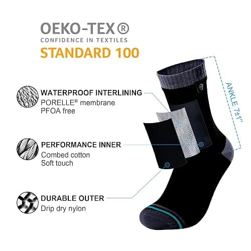 DexShell Waterproof Everyday Socks for Men &Women, Breathable Quarter Crew Socks for Walking, Commuting & All-Weather Comfort thumbnail 3