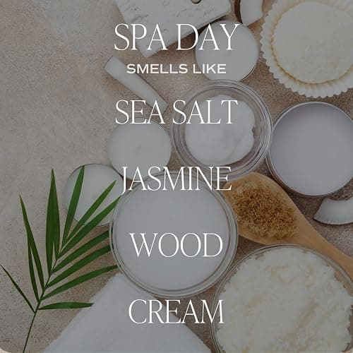 Sweet Water Decor Spa Day Patterned Candle – Soy Candles with Sea Salt, Jasmine, Wood, Cream Aroma– 40 Hour Burn – 9oz Clear Glass Jar – Ideal for Valentines Presents or Any Special Occasion thumbnail 2