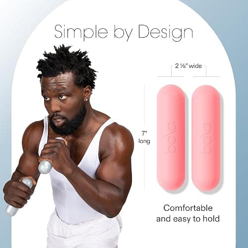 Bala Bars Dumbbell Set for Women & Men - Set of 2 Bars Designed for Walking, Strength Training, HIIT, Boxing & Aerobics - Hand Weights for Working Out at Home thumbnail 4