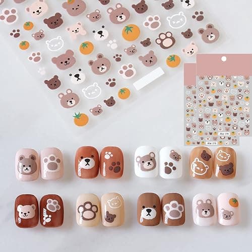 Cute Brown Nail Stickers  - Image 1