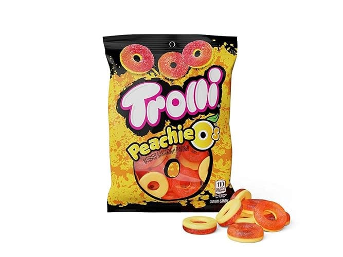 Trolli Peachie O's Sour Gummy Rings Candy, 4.25 Ounce, Pack of 12 thumbnail 2