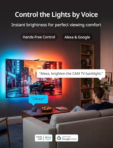 Ailofy TV Backlight for 55-65 Inch TVs, 12.5ft LED Strip, Camera Sync thumbnail 6