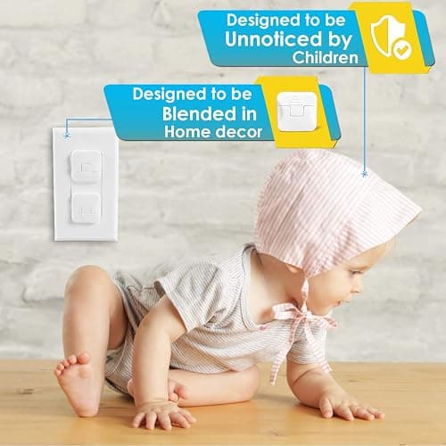 Outlet Covers Babepai 38-Pack White Child Proof Electrical Protector Safety Improved Baby Safety Plug Covers thumbnail 6