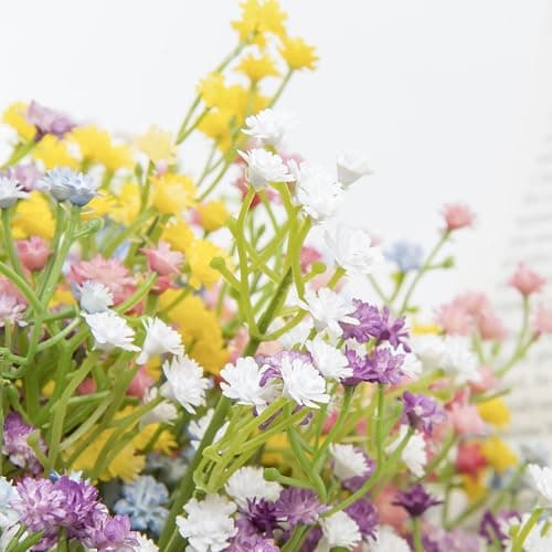 DEEMEI 15 PCS Babys Breath Artificial Flowers Fake Babys Breath Flowers Artificial Bulk Gypsophila Bouquets Real Touch Faux Flowers for Wedding Floral Arrangement Party Home Decoration thumbnail 5