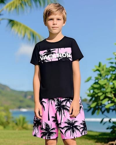 Boy Clothes Kids Boy's Summer Outfits Shorts Sleeve Crewneck T Shirt Tops Tees Shorts Sets Boy's 2 Piece Outfits thumbnail 3