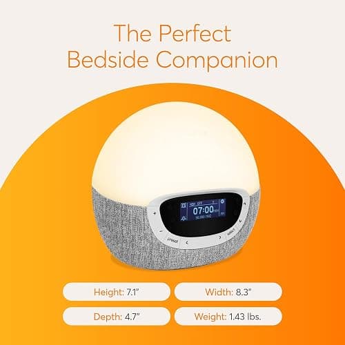 Lumie Bodyclock Shine 300 – Sunrise & Sunset Alarm Clock - Bedside Lamp with Custom Light Duration - Wake-Up, Night & Reading Light - Warm LEDs thumbnail 6