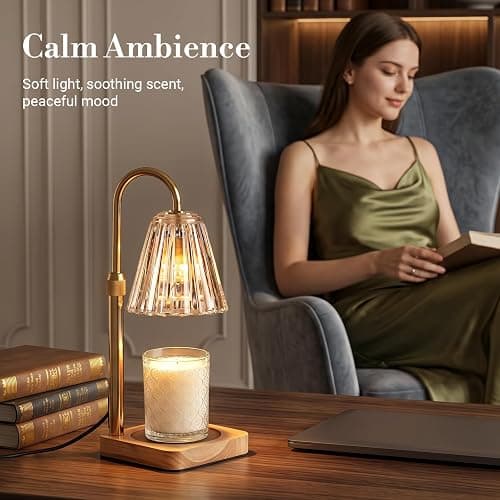 Marycele Candle Warmer Lamp with Timer & Dimmer, Gifts for Mom Office Decor | Adjustable Height & 2 Bulbs for Jar Candles, Mothers Day Gifts for Women Mom Sister, Light Luxury Aesthetic Room Home Decor thumbnail 9