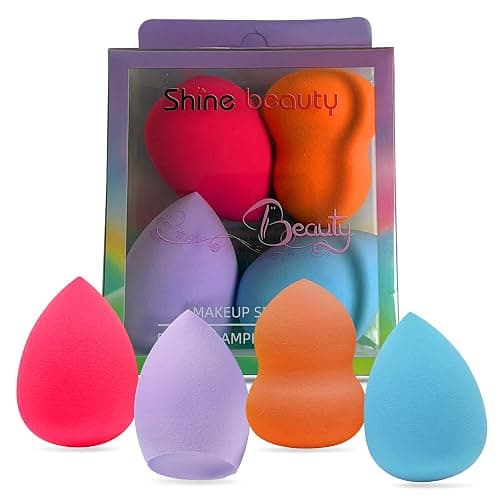 G4GADGET 4 PCS Assorted Makeup Sponges, Multi-Colored Non-Latex Foundation Applicators for Cream, Powder, and Liquid Makeup, Reusable & Easy to Clean, Wet and Dry Use - Image 1