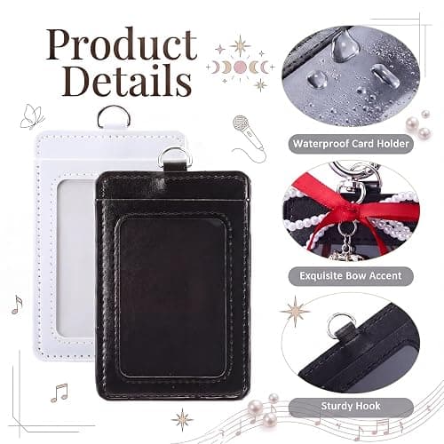 Geyoga 4 Sets Kpop Photocard Holder Keychain Cute Badge Holders, Pearl thumbnail 4