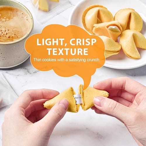 Soeos Fortune Cookies, Approx 48 Count, Vanilla Flavor, Fortune Cookies Individually Wrapped Bulk, Individually Packed Crisp Cookies with Fun, Traditional Chinese New Year Fortune Cookie thumbnail 3