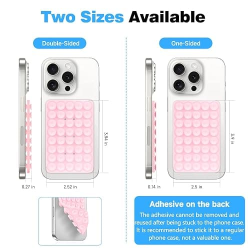 QxbBox Silicone Suction Cup Phone Case Mount Double Sided, Hands-Free Strong Grip Holder for Selfies and Videos,Silicon Sticky Phone Grip with Higher Suction Power for Cell Phone Light Pink thumbnail 3