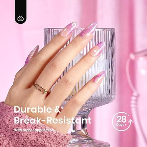 Beetles 12 Sizes Gel Nail Tips 504Pcs Pre Filed Half Matte Medium Almond Full Cover Etch Nail Tips False Fake Clear Acrylic Press on Nails for DIY Nail Extension and Salon Use thumbnail 7