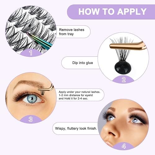 B&Q Lash Clusters 280 Pcs 9-16MIX Individual Lashes 40D Cluster Lashes D Curl Eyelash Clusters Soft Volume DIY Lash Extensions at Home (40D-9-16MIX) thumbnail 5
