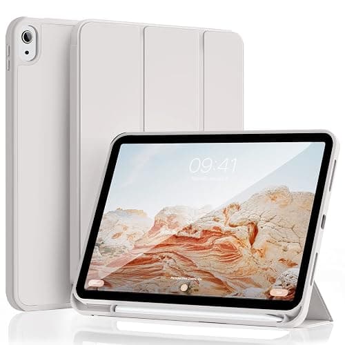 ZOYU Hülle für iPad (A16) 11. / 10. Generation 2025/2022,10,9 Zoll mit Stifthalter, weiche TPU stoßfeste Rückschale, Trifold Ständer Schlanke Hülle für iPad 11/10, Auto Wachen/Schlafen, Grau - Image 1