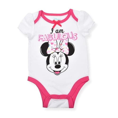 Disney Minnie Mouse Fabulous 5 Pack Girls Bodysuits for Newborns Babys and Infants thumbnail 3
