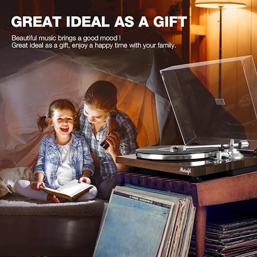 Turntables Belt-Drive Record Player with Wireless Output Connectivity, Vinyl Player Support 33&45 RPM Speed Phono Line USB Digital to PC Recording with Advanced Magnetic Cartridge&Counterweight thumbnail 7