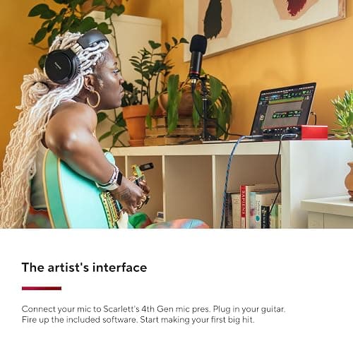 Focusrite Scarlett 2i2 4th Gen USB Audio Interface for Recording, Songwriting, Streaming and Podcasting — High-Fidelity, Studio Quality Recording, and All the Software You Need to Record thumbnail 3