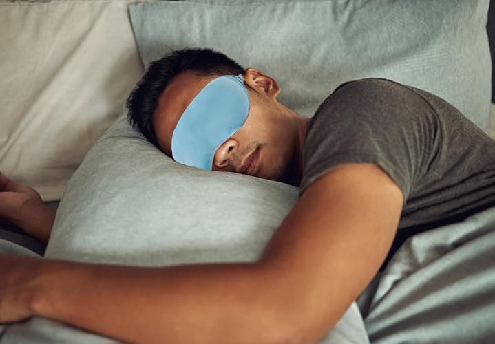 Blue Eye Mask for Sleeping,Soft and Comfortable Fabric, Eye Shade Cover for Travel Nap thumbnail 4