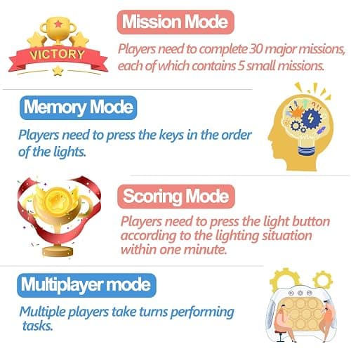 Intoypad Pop The Target! Handheld Speed Push Game Machine: A Fun Multiplayer Game for Family. Sensory Fidget Toy Christmas Toys Gifts for 6 7 8 9 10 11 12 Years Old Kids Road Trip Car Games Kids White thumbnail 9