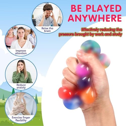 36 Pack Squishy Ball, Stress Balls Bulk for Adults, Anti-Anxiety and Fidget Balls to Relax, Birthday Gifts thumbnail 5
