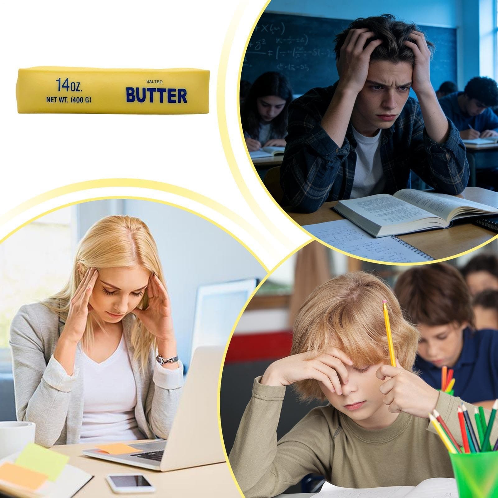 Slow Rising Butter Stick, 20cm Slow Rebound Cute Butter Squeeze Stress Balls, Giant Butters Stick Stress Toy, Slows Rising Squishys for Stresss Relief Adults Office Home Travel Long Trips thumbnail 5