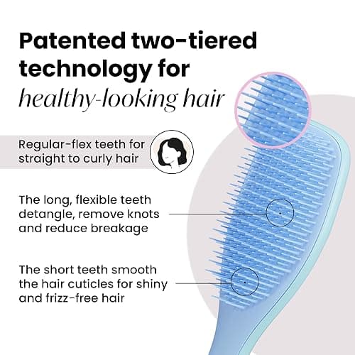 Tangle Teezer Ultimate Detangler Hairbrush for Wet & Dry Hair, Eliminates Knots & Reduces Breakage for All Hair Types, Denim Blues - Denim Blues thumbnail 2