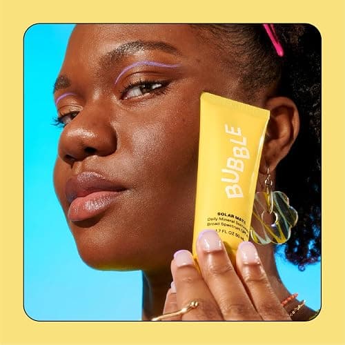 Bubble Skincare Solar Mate Mineral Face Sunscreen Broad Spectrum SPF 40 - Zinc Oxide Sunscreen with Blue Light Protection & Ginseng Extract - Sheer, Lightweight Coverage With No White Cast (50ml) thumbnail 2
