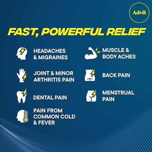 Advil Pain Reliever and Fever Reducer, Pain Relief Medicine with Ibuprofen 200mg for Headache, Backache, Menstrual Pain and Joint Pain Relief - 100 Coated Tablets thumbnail 2
