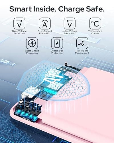 TRKOY for Magsafe Portable Charger,5000mAh Slim Wireless Magnetic Power Bank with USB C Charging,Travel Essential for Magsafe Battery Pack Compatible with iPhone 17/16/15/14/13/12 Series,Pastel Pink thumbnail 6