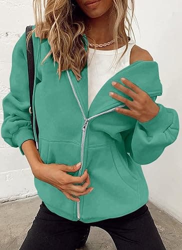 PRETTYGARDEN Women's 2026 Spring Zip Up Y2K Hoodies Casual Long Sleeve Sweatshirts Fall Winter Track Jackets with Pockets thumbnail 5