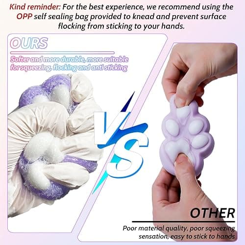 Stress Relief Toy Taba Cat Paw, 4Pcs Squeeze Toy Paw, Cute Sensory Toys, Handmade Soft Silicone Sticky Toys, Bouncy Stress and Relaxation Toy, Stretchable Springy Cat Paw, Gifts for 3-10 Year Old Girl thumbnail 4