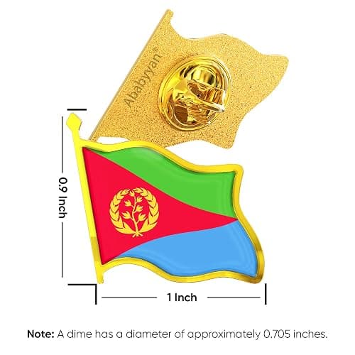 Eritrea Flag Lapel Pin - Enamel Metal National Badge | World Travel Souvenir Gifts for Men & Women | Country Flag Patriotic Brooch Bulk Pack of Pins for Hat, Tie, Clothes, Backpack (1pc) thumbnail 2