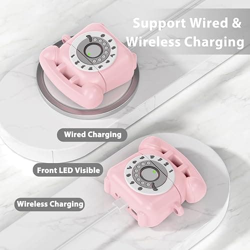 KOREDA Compatible with AirPods 4 Case Cover 2024, Cute Funny Telephone Design for Airpods 4th Generation Case with Cleaner Kit & Lanyard, Soft Silicone Shockproof Protective Case for AirPods 4 Gen thumbnail 5