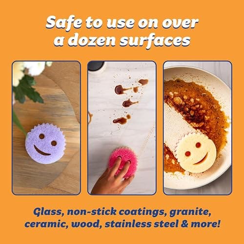 Scrub Daddy Scrub Mommy Sponges - Dish Scrubber + Non-Scratch Cleaning Sponges Kitchen, Bathroom + Multi-Surface Safe - Dual-Sided Dish Sponges for Scrubbing - Online Exclusive (3 Count) thumbnail 6