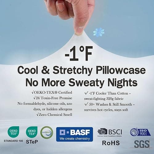HighBeds Side Sleeper Pillow – Soft Ergonomic Cervical-Neck-Pillow for Neck Pain Relief, Ice Silk Zipperless Pillowcase, Eco Friendly and Durable Material (White) thumbnail 6