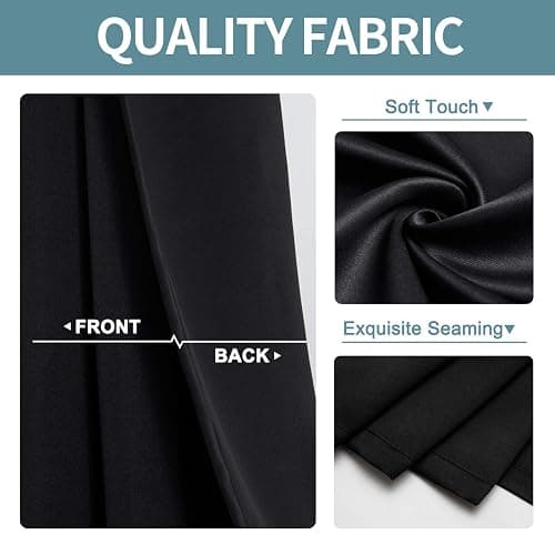 ChrisDowa Blackout Door Curtains for Doorway Privacy, Grommet Closet Curtains for Bedroom Closet Door, Thermal Insulated Temporary Doorway Cover Room Divider Drapes (1 Panel, Black, 52 x 80 Inch) thumbnail 6
