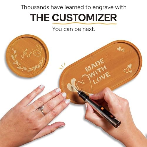 Resparked Customizer Engraving Pen (Formerly Culiau): Ultimate Cordless Portable Tool for Artists & DIYers - Engrave 50+ Surfaces - Beginner Friendly - Rechargeable - Free 30 Bits & Mastery Guide thumbnail 6